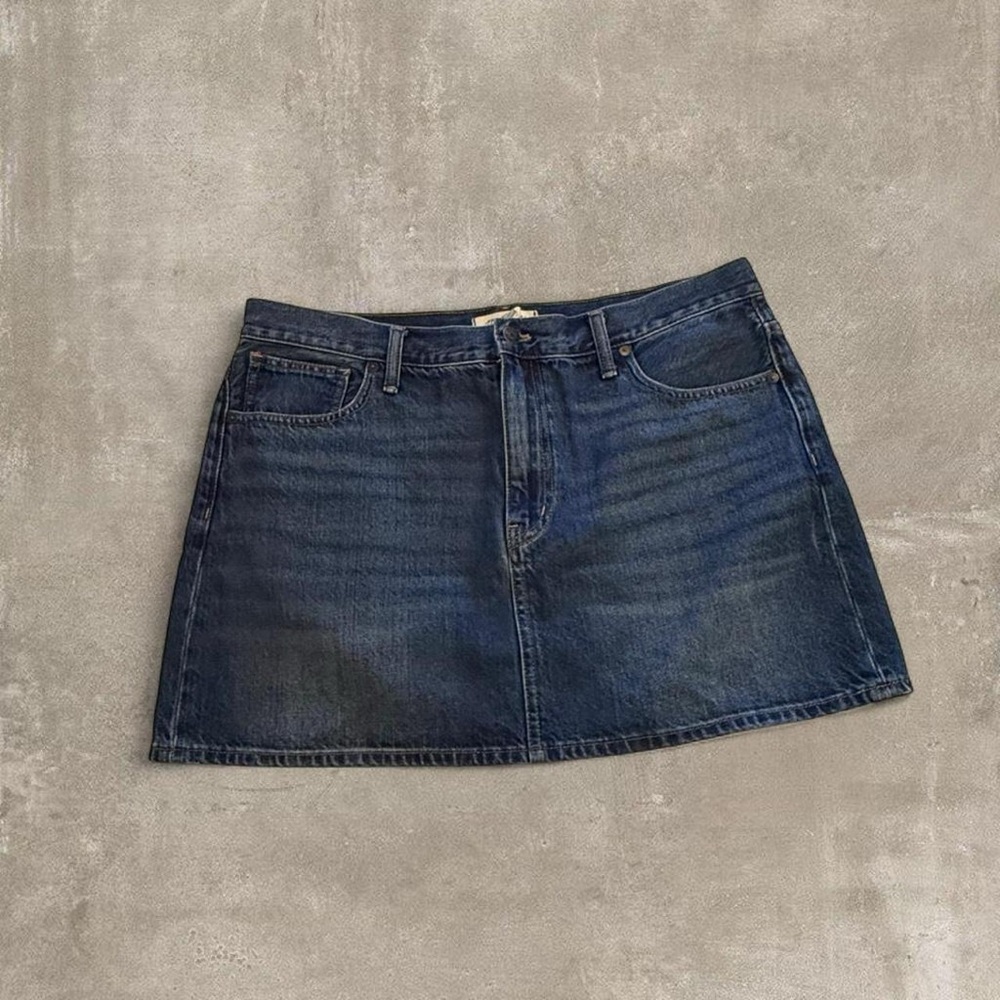 Madewell Navy Blue Denim Mini Skirt